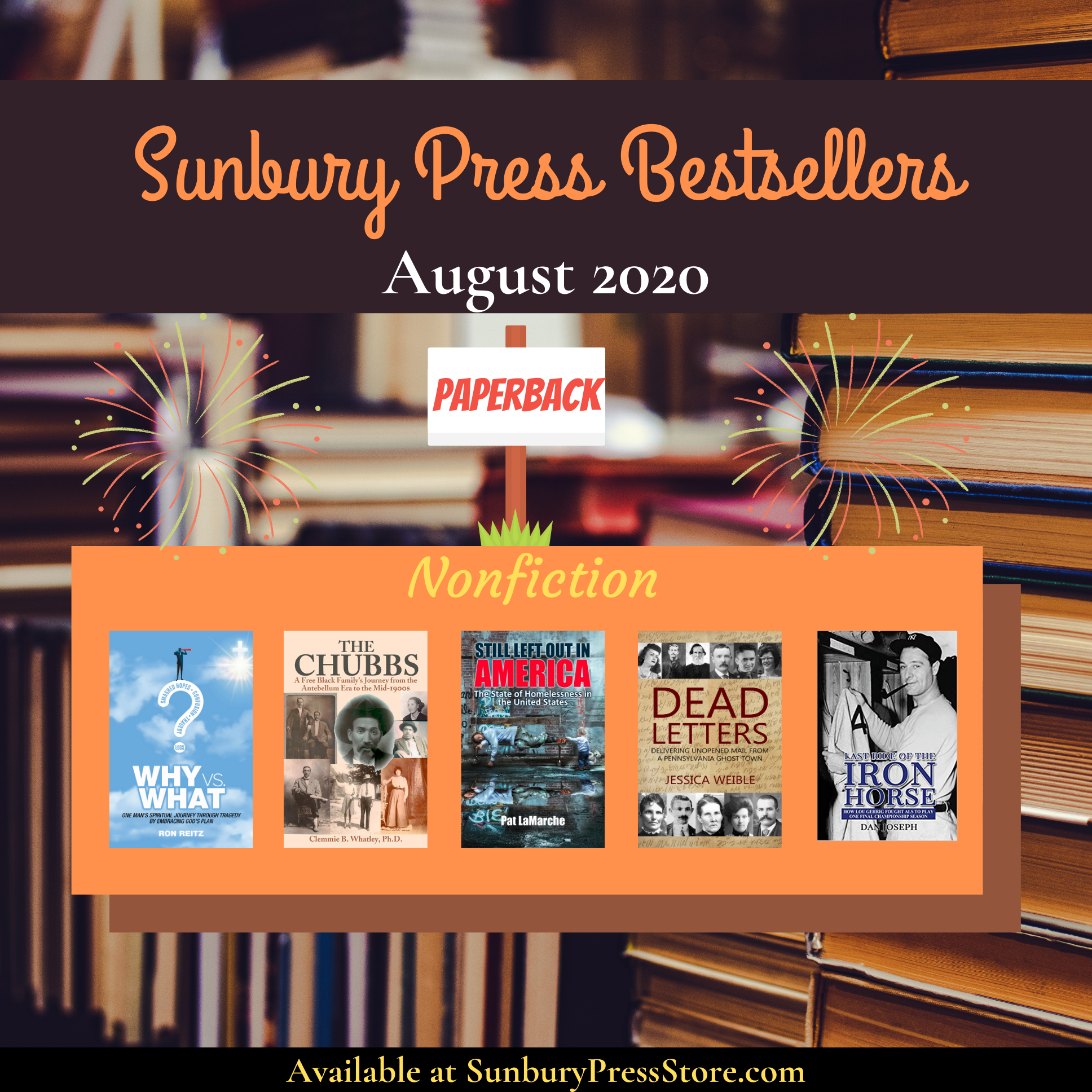 Sunbury Press Bestsellers: The Bestselling Print Books of August 2020
